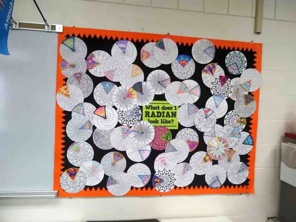 what does 1 radian look like bulletin board 