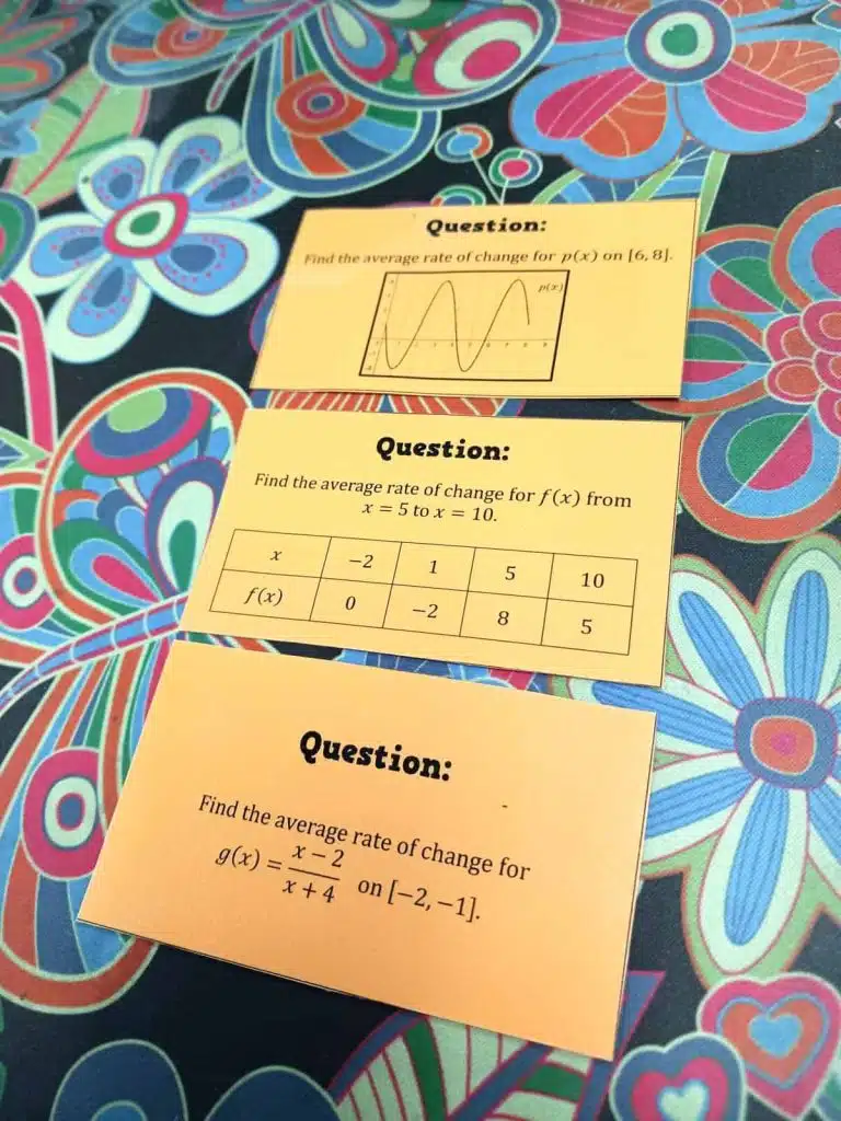 Average Rate of Change Self-Checking Question Stack Activity