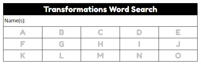 transformations of functions word search activity. 