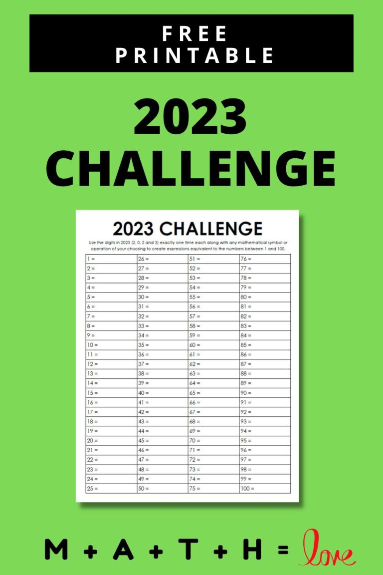 2022 Challenge Yearly Number Challenge Math = Love