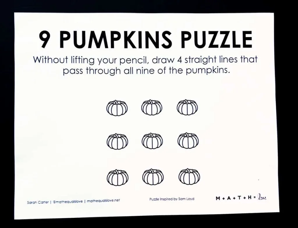 9 Pumpkins Halloween Puzzle