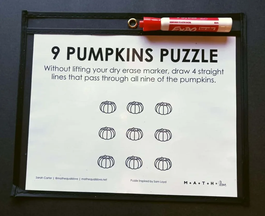 9 Pumpkins Halloween Puzzle