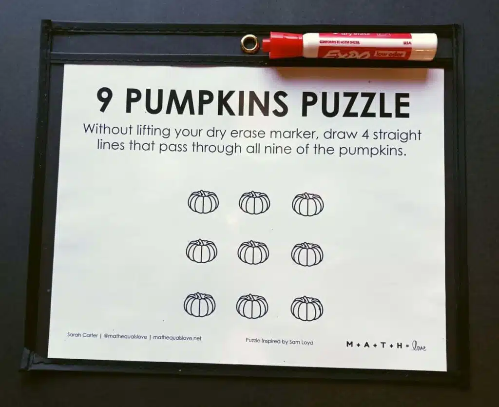 9 Pumpkins Halloween Puzzle