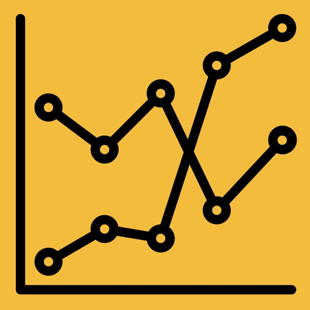 clipart of scatterplot with two different lines 