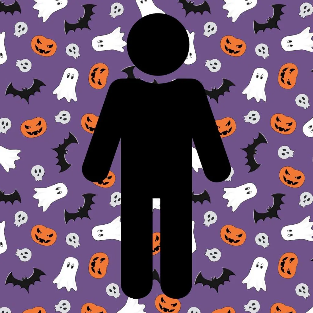 outline of person on halloween background 
