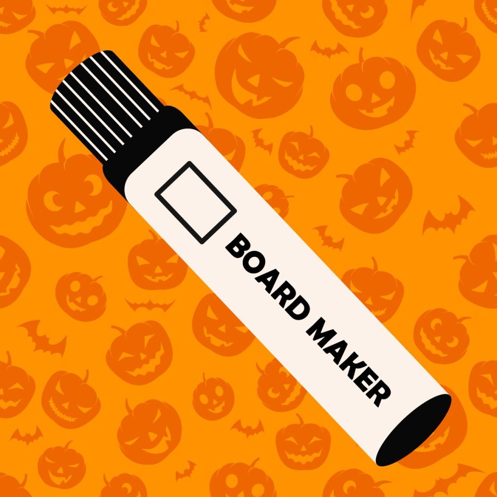drawing of expo marker on top of halloween background 
