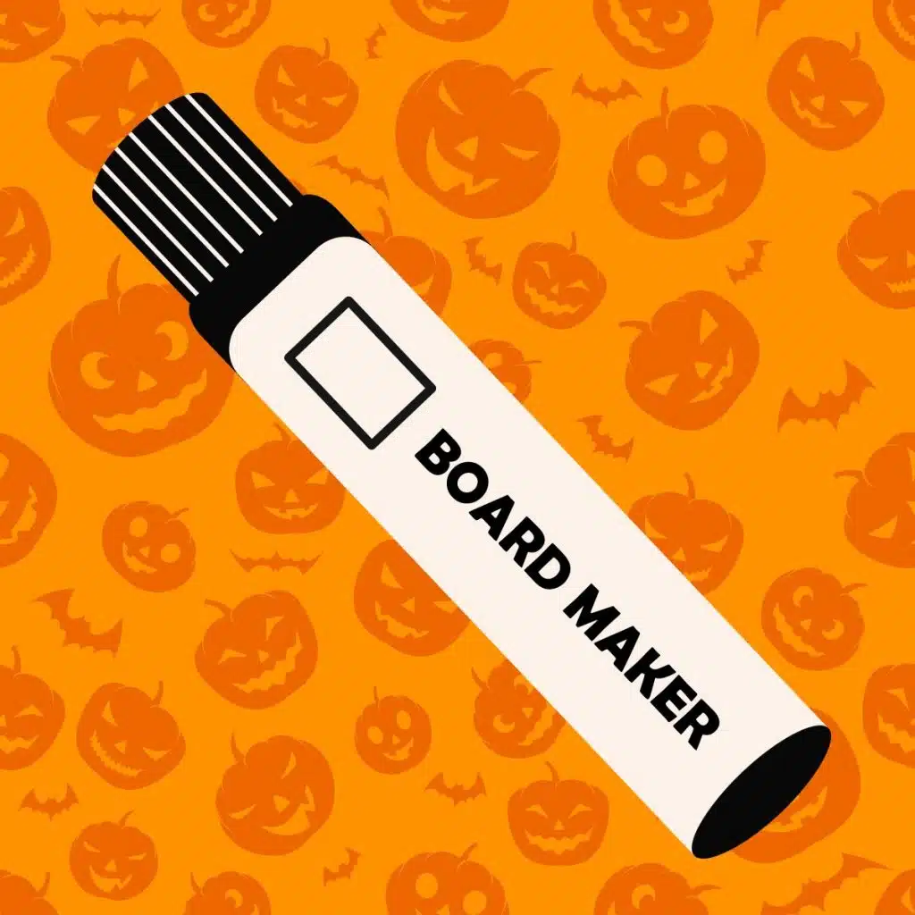 drawing of expo marker on top of halloween background 