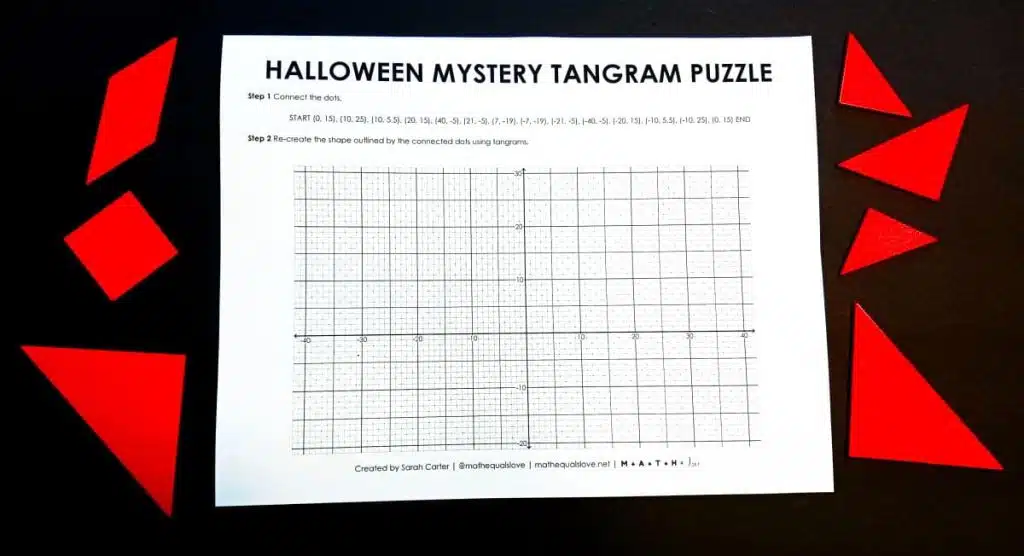 halloween mystery tangram puzzle bat