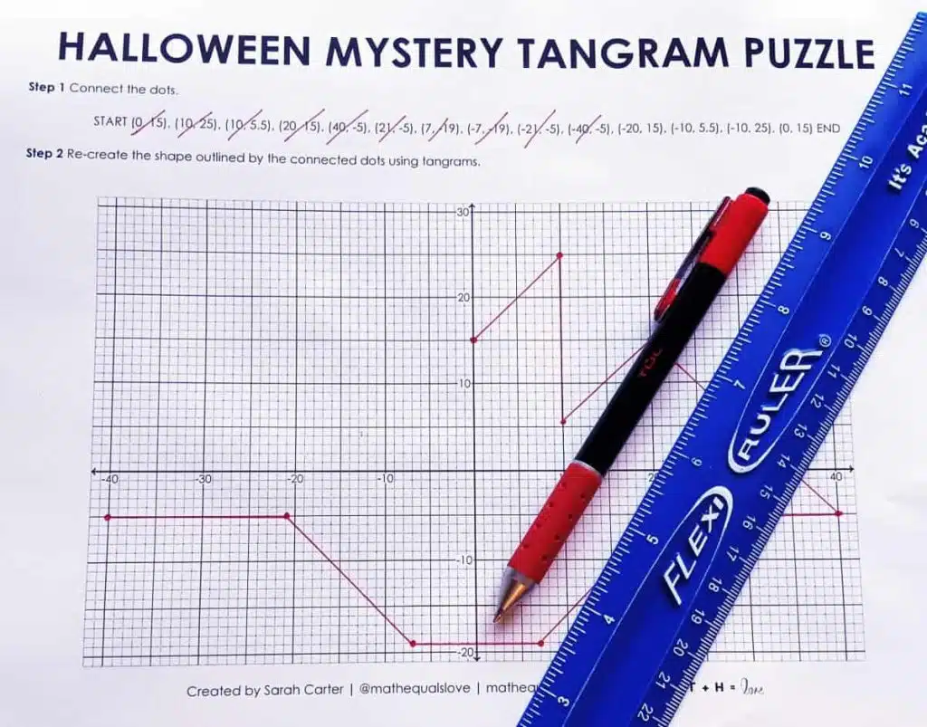 halloween mystery tangram puzzle bat