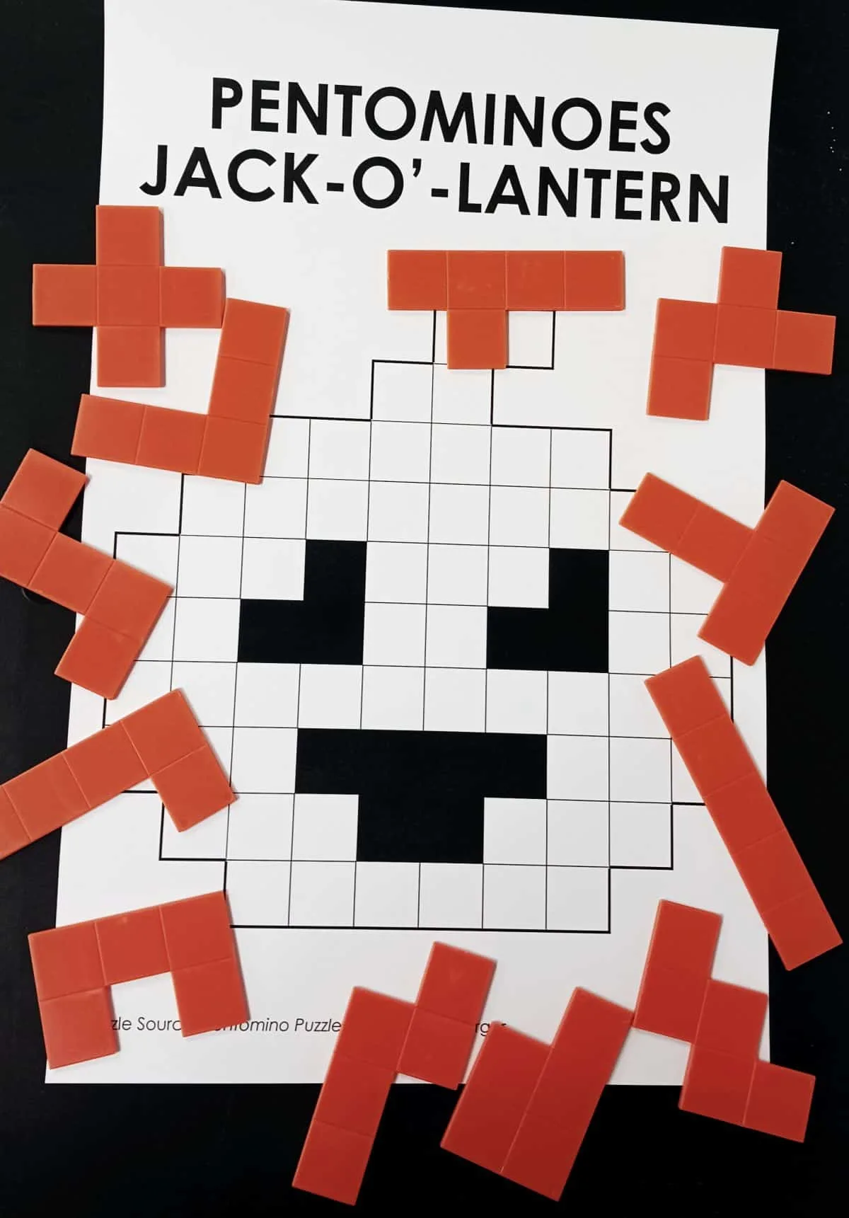 Pentominoes Jack-o'-lantern Halloween Puzzle