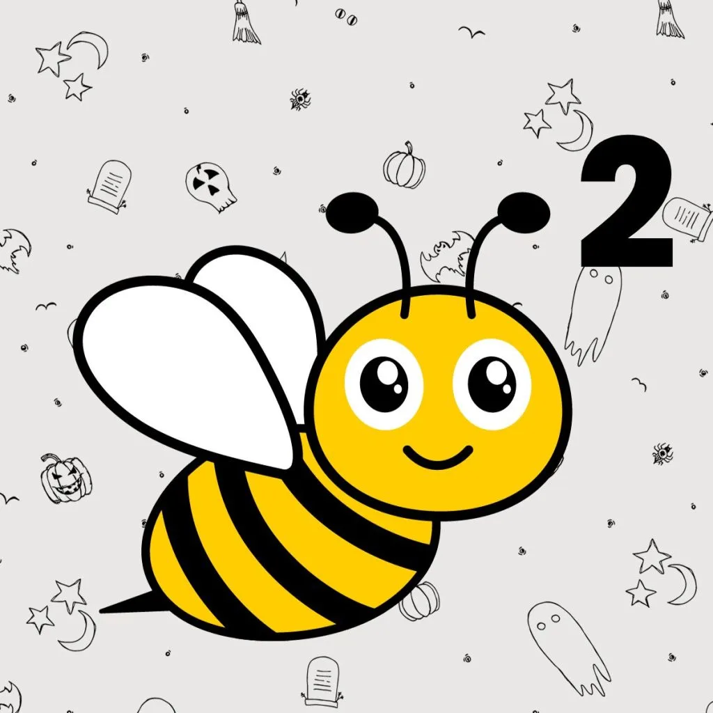 bee clipart with exponent of 2