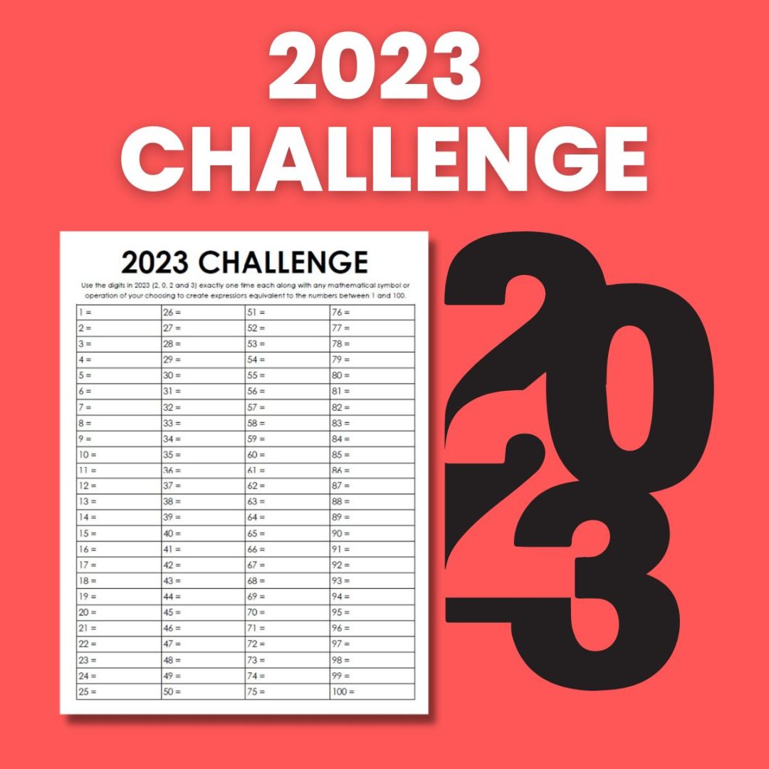 2023 Challenge Yearly Number Challenge Math = Love