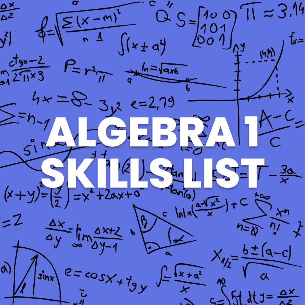 algebra 1 skills list standards based grading 