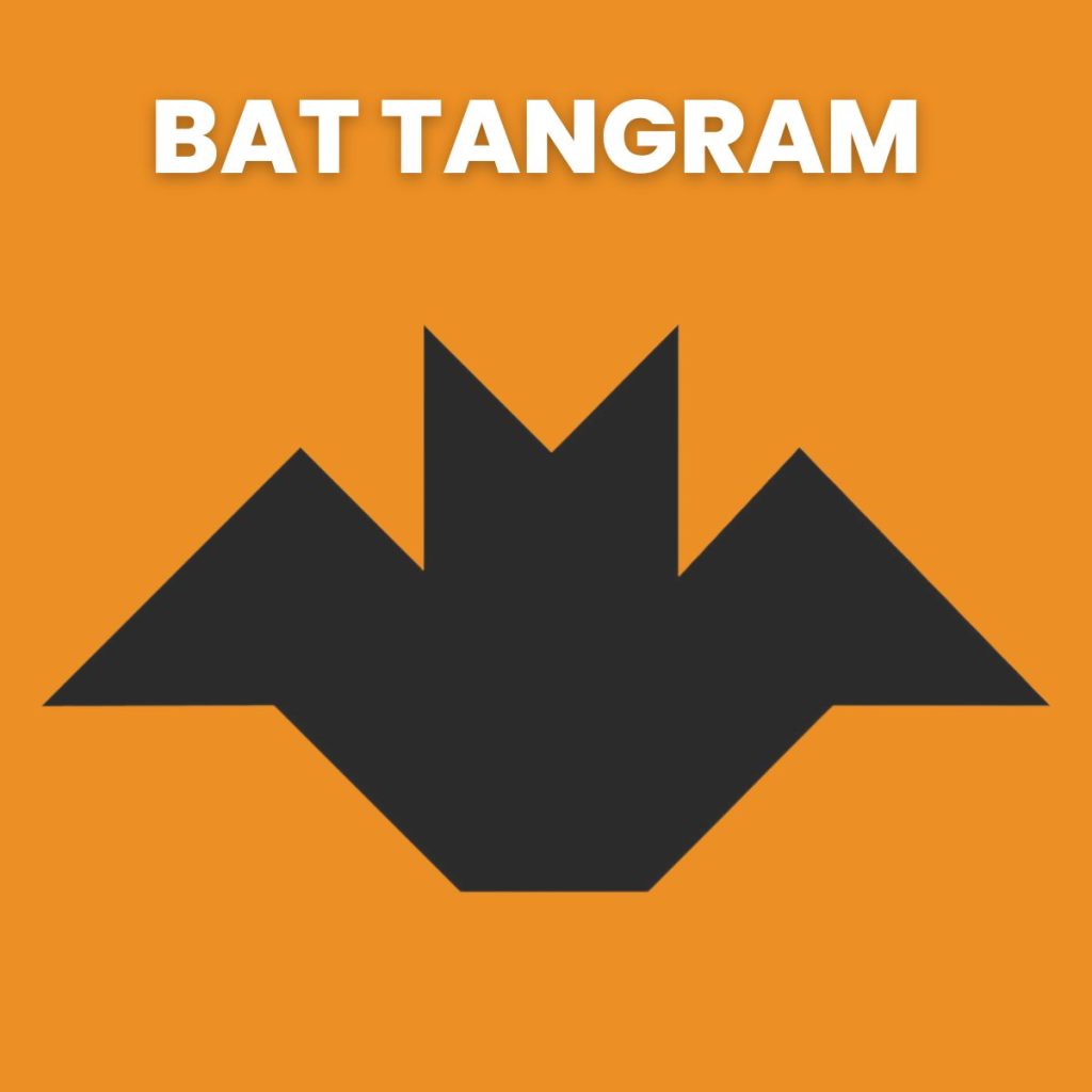 bat tangram puzzle for halloween 