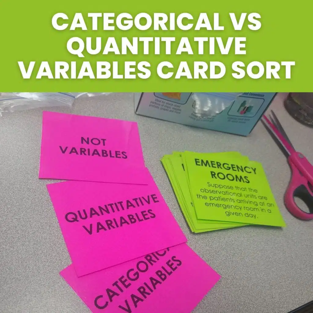 emergency room card sort for categorical vs quantitative variables 