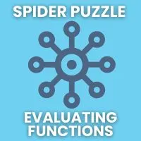 evaluating functions spider puzzle with clipart of mindmap