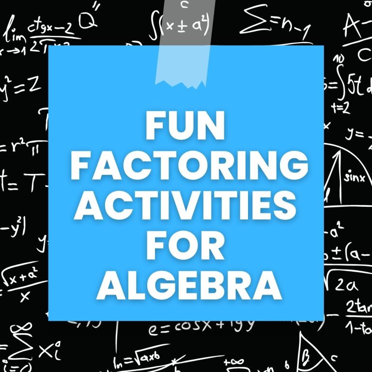 fun factoring activities for algebra. 