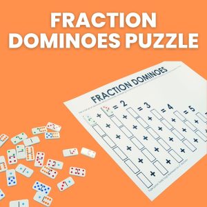 fraction dominoes puzzle. 