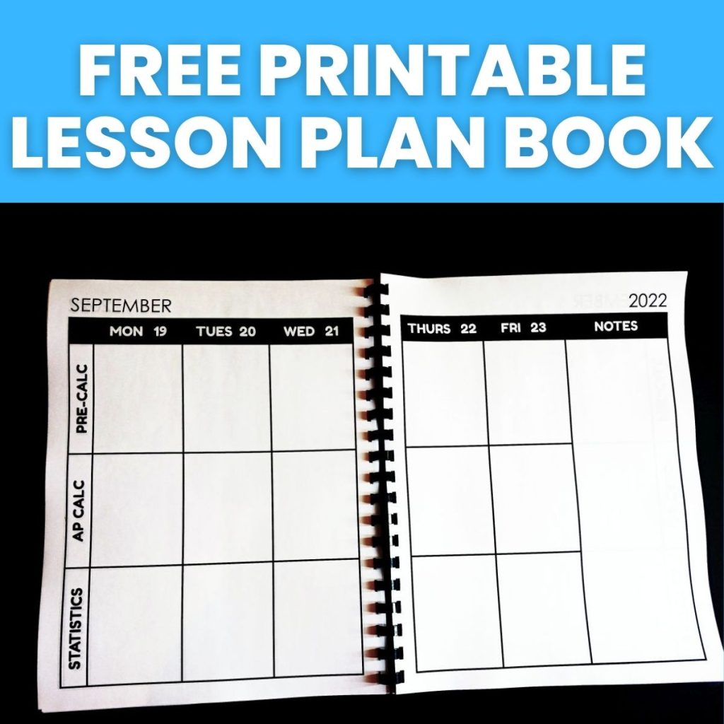 free printable lesson plan book 