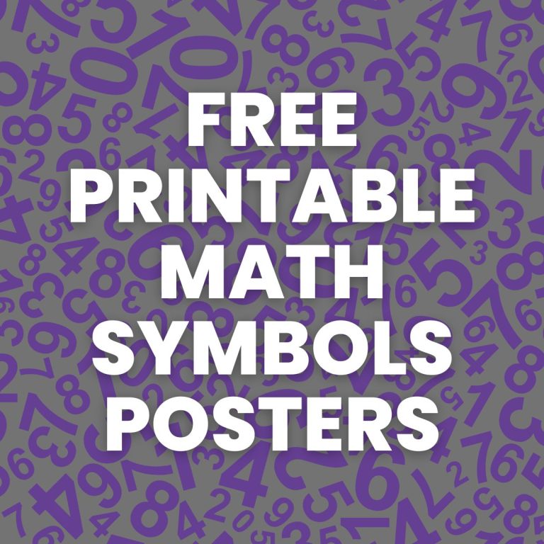 free printable math symbols posters