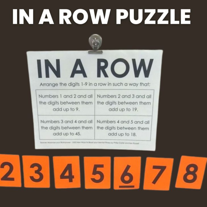 in a row puzzle. 
