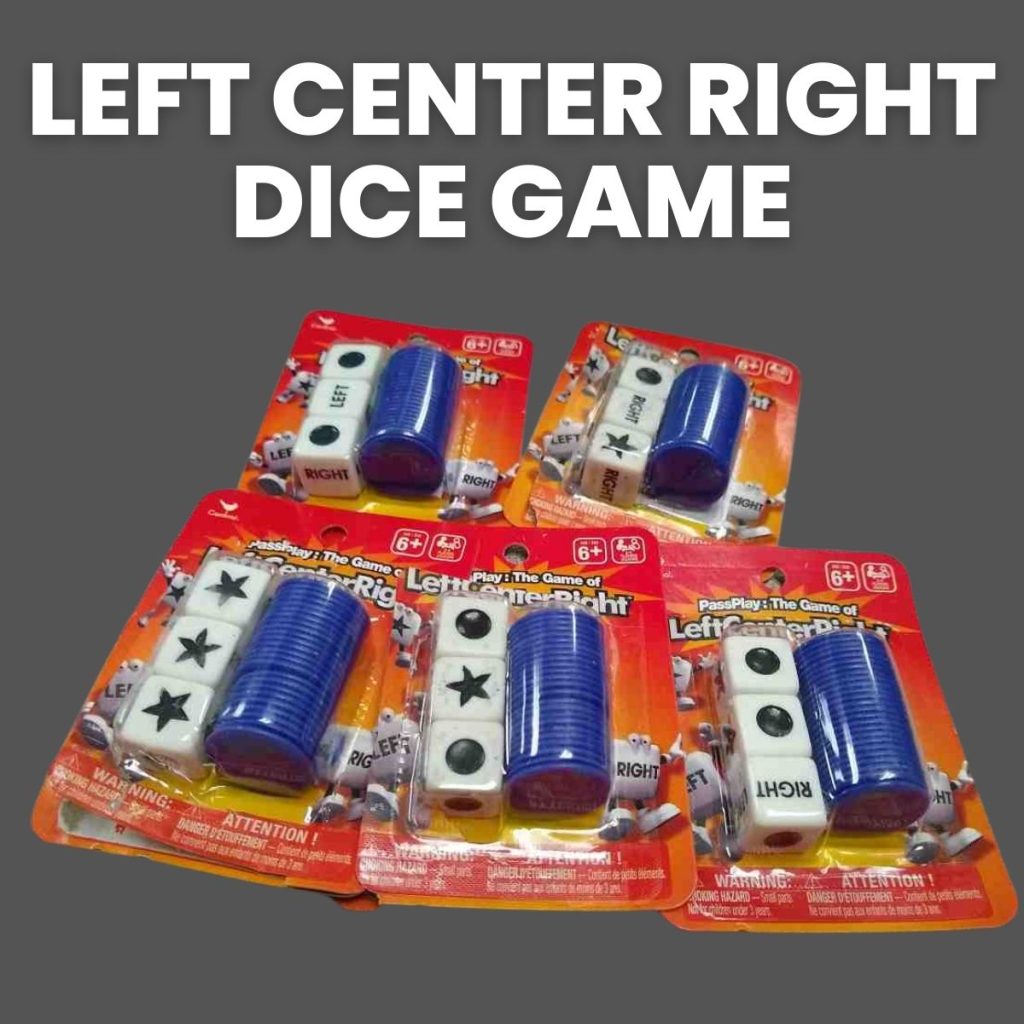 left center right dice game - 5 packages from dollar tree. 