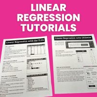 linear regression tutorials for ti-84 and desmos. 