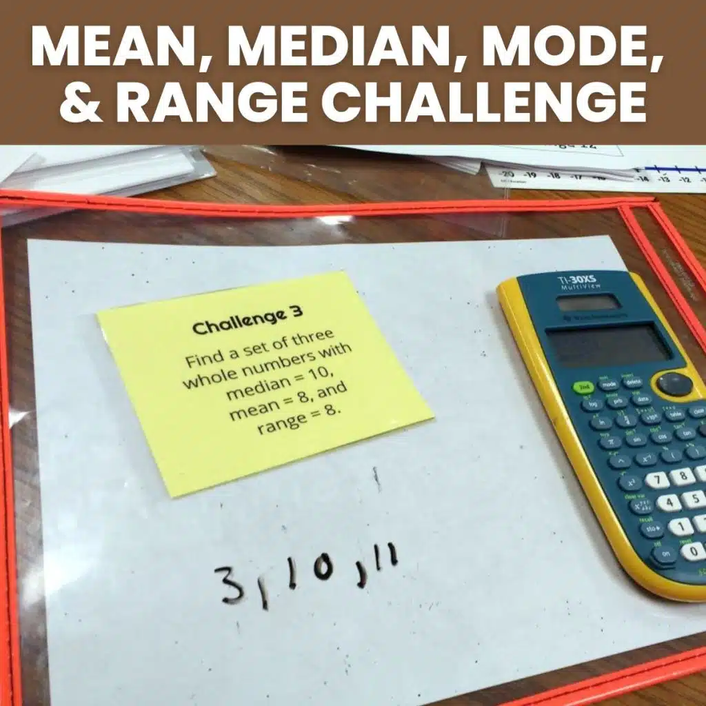 mean median mode range challenge activity 