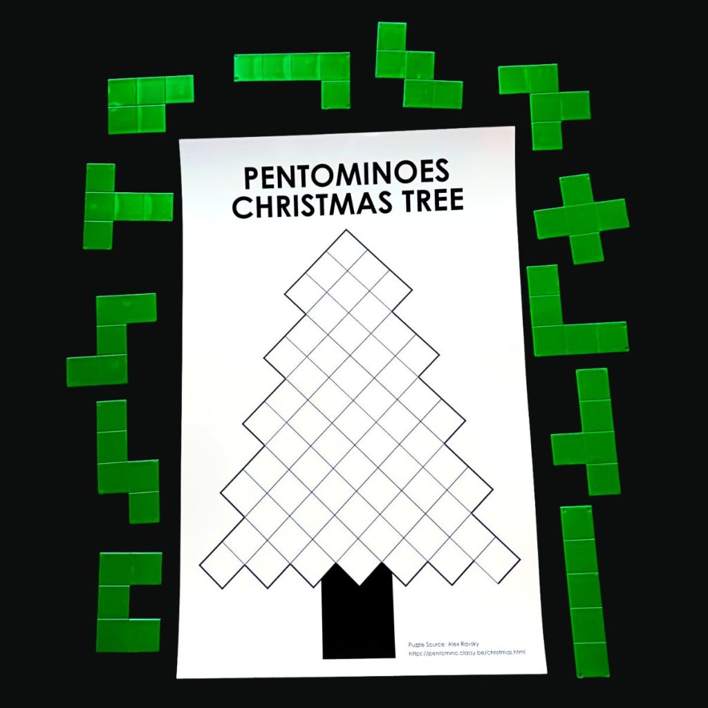 christmas tree pentominoes puzzle. 