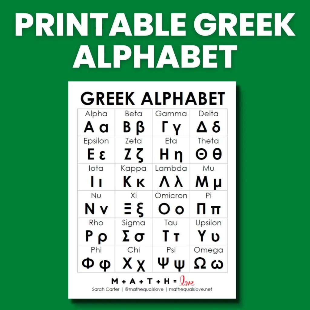 greek symbols in math