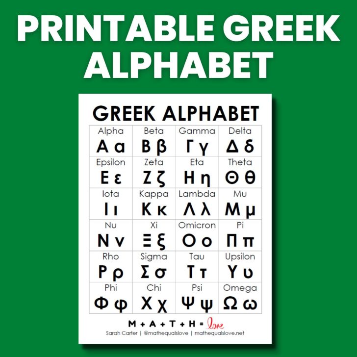 printable greek alphabet. 