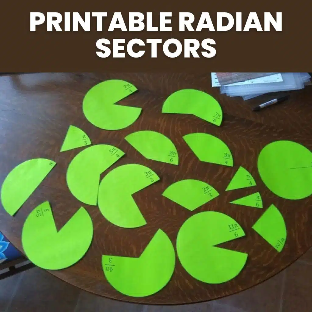 printable radian sectors 