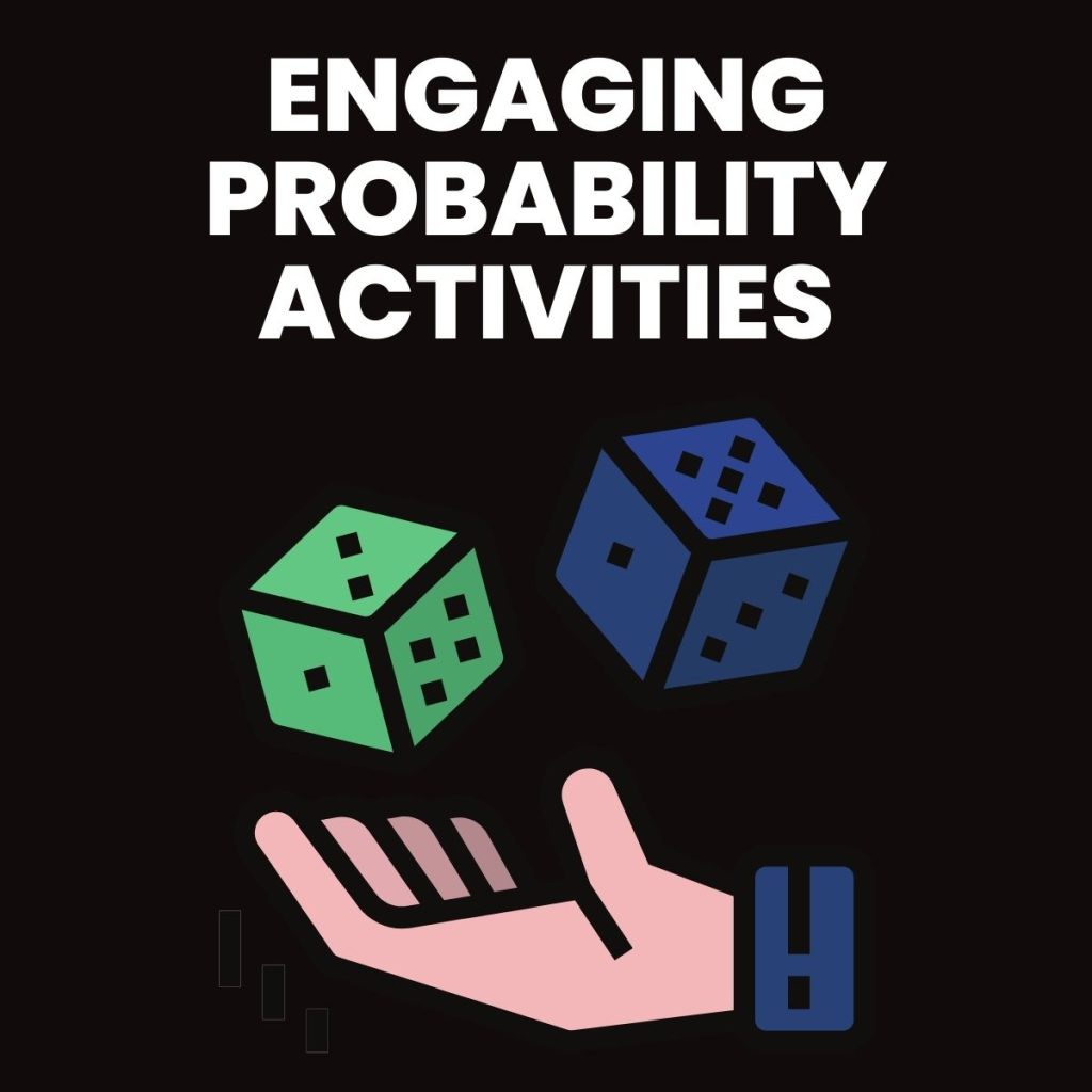 probability games and activities with drawing of hand tossing dice in air