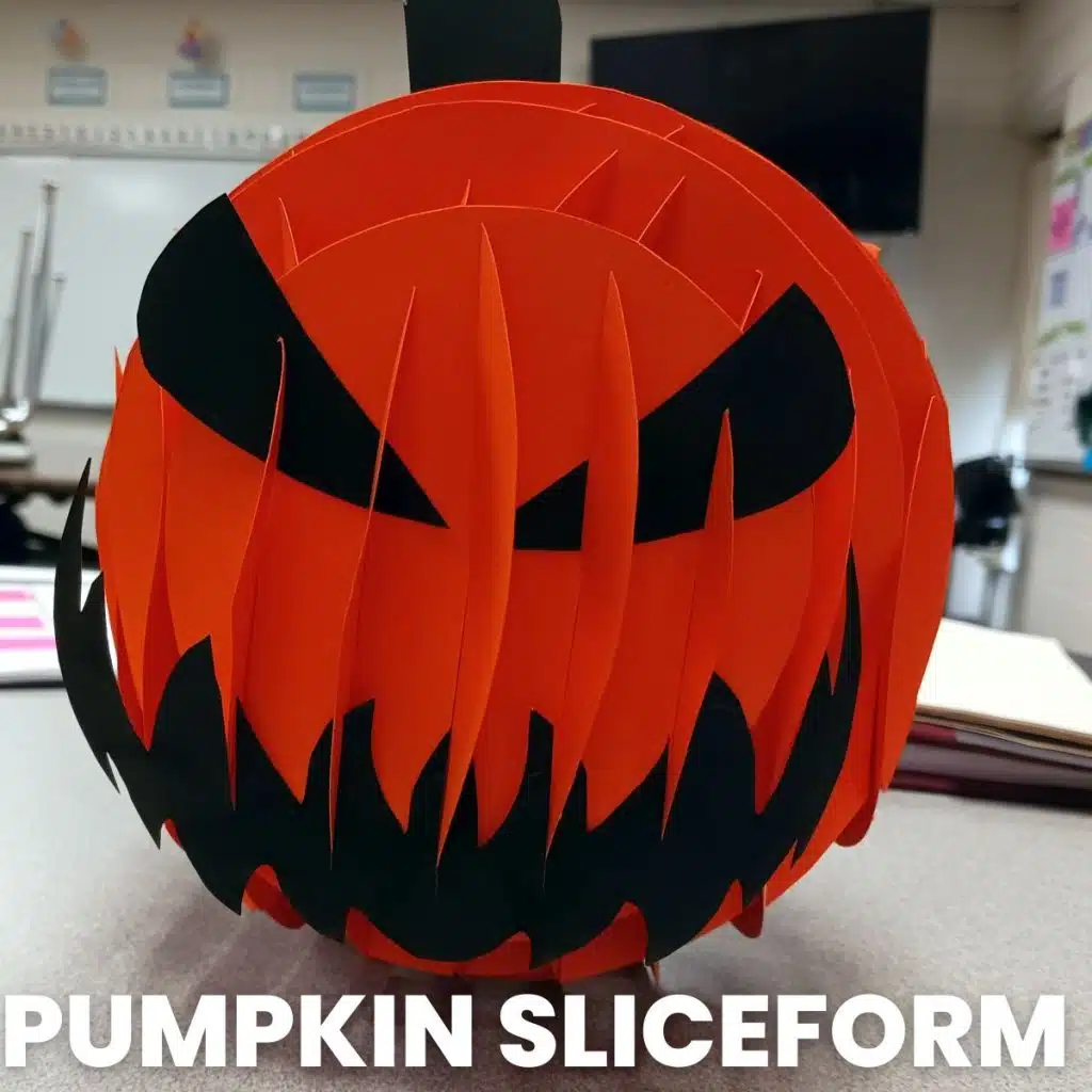 pumpkin jackolantern sliceform math art 