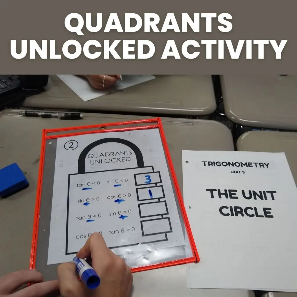 quadrants unlocked activity for trig 