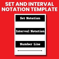 set and interval notation template for domain and range. 