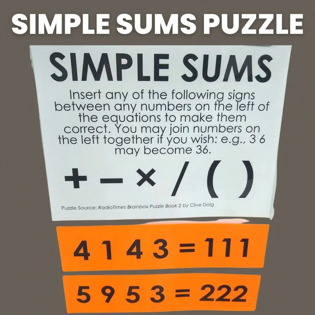 simple sums puzzle 