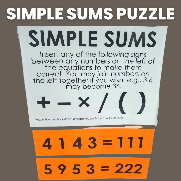 simple sums puzzle