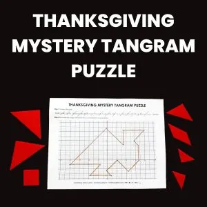 thanksgiving mystery tangram puzzle with coordinate plane art