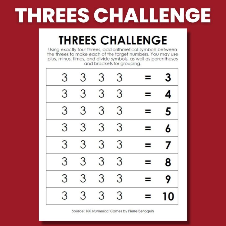 threes challenge