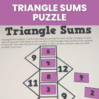 triangle sums puzzle. 