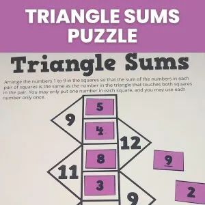 triangle sums puzzle. 