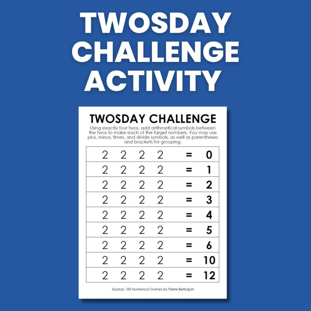 twosday challenge number puzzle. 