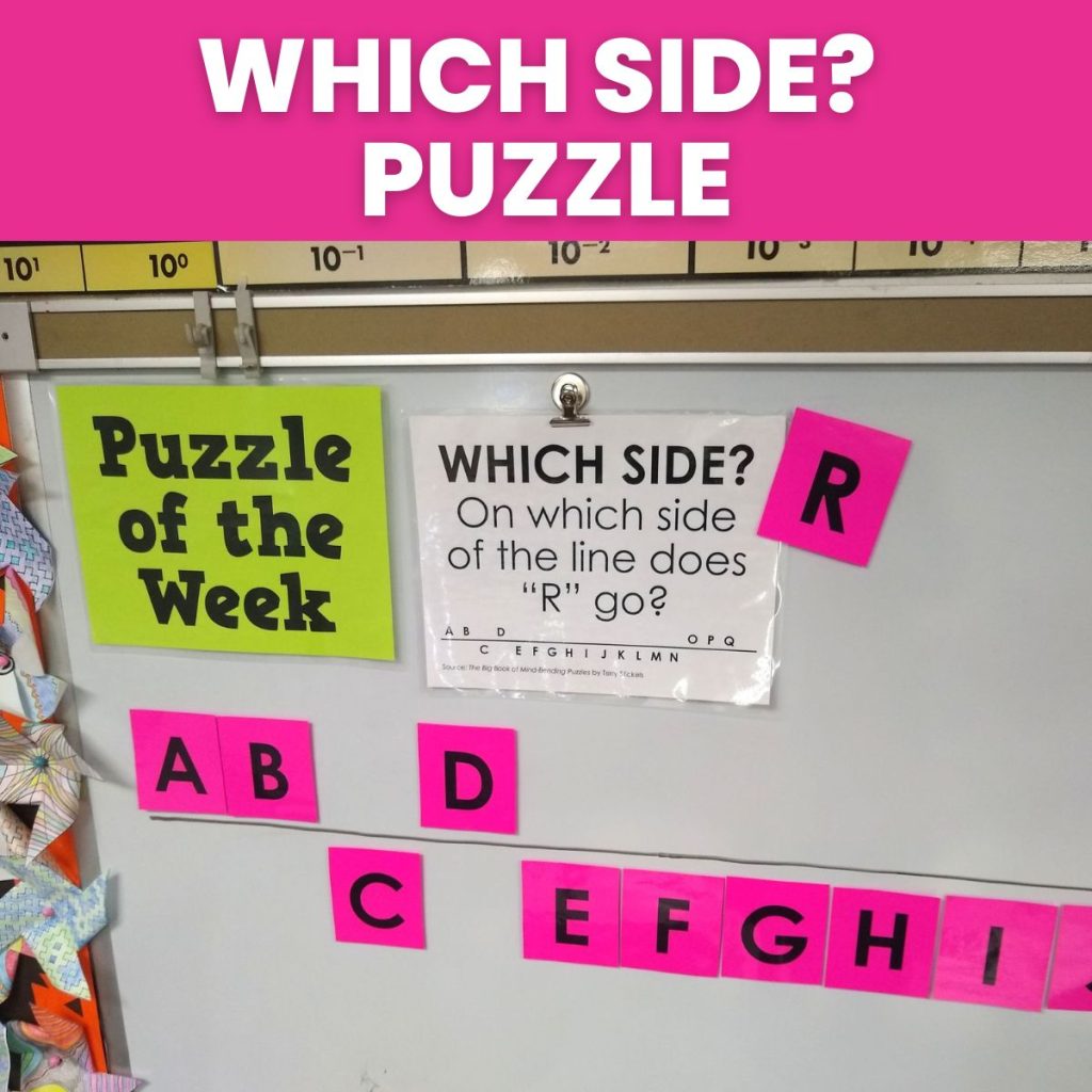 which side of the line letters puzzle 