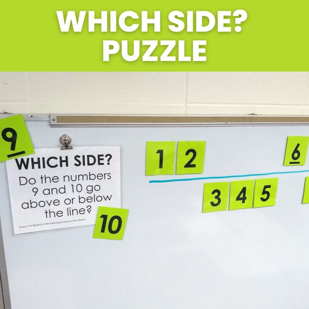 which side of the line numbers puzzle 