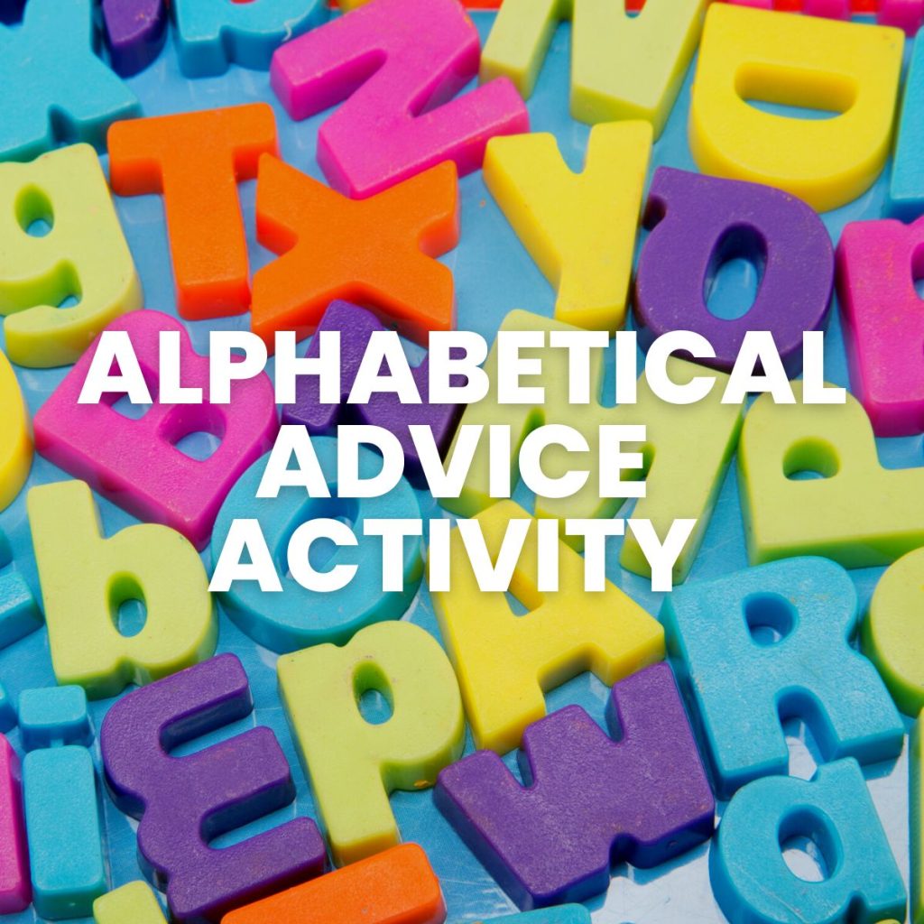 alphabetical advice activity 