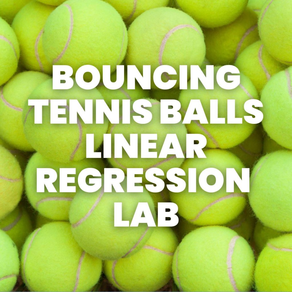 pile of tennis balls with text "bounding tennis balls linear regression lab" 
