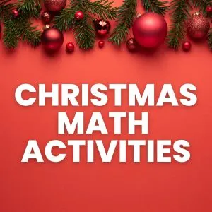 christmas garland with ornaments on them with text "christmas math activities" 