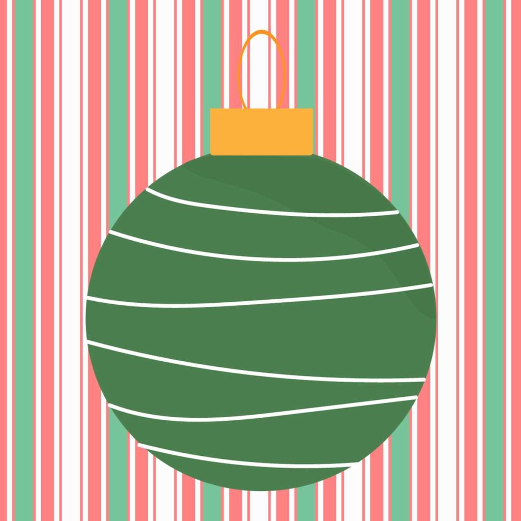 clipart image of green christmas ornament. 