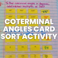 coterminal angles card sort activity in interactive notebook 